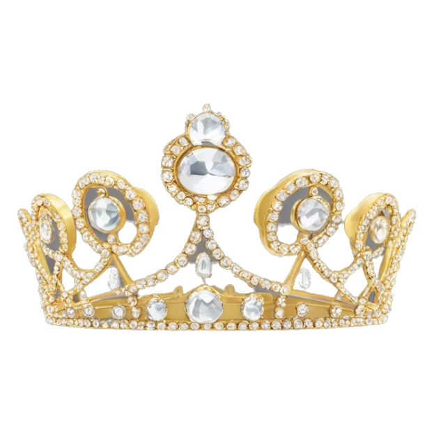 european  queen tiara gold crystals sticker