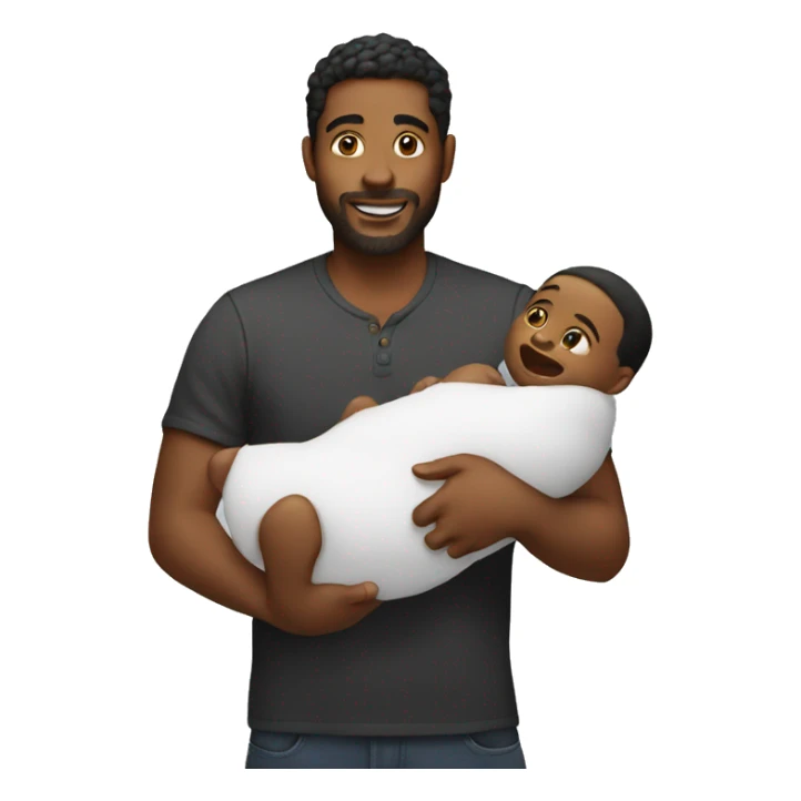 Man holding the baby  sticker