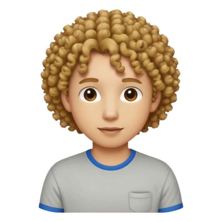 curly short hair animal with shirts  sticker