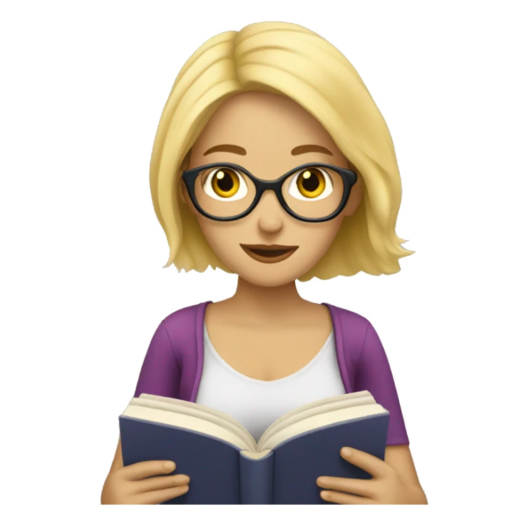 Blonde woman reading a book sticker