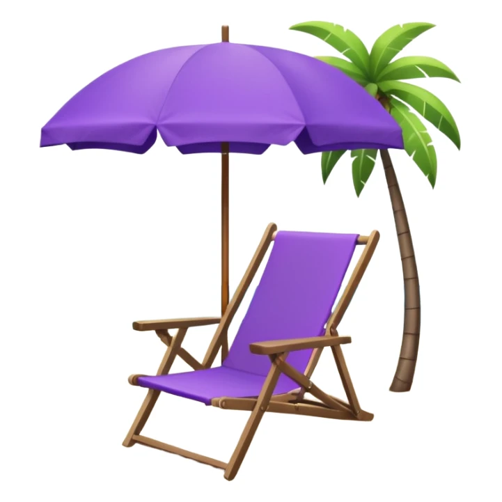 beach chair with purple umbrella sticker