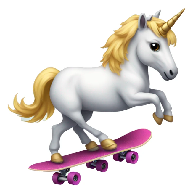 Unicorn riding a skateboard  sticker