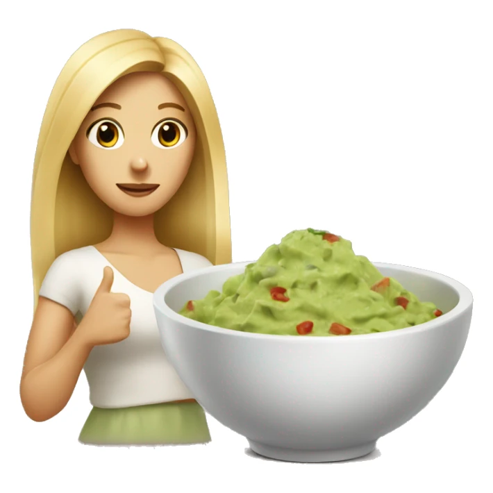  blonde girl and bowl with guacamole sticker