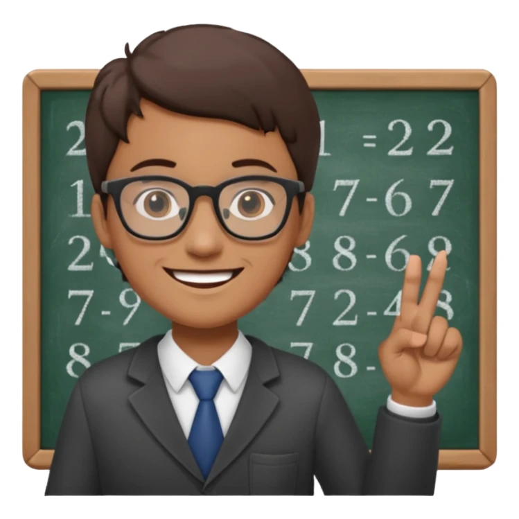 teacher teaching numbers on a blackboard
 sticker