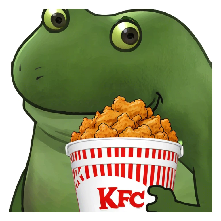 bufo raises a bucket of KFC chicken sticker