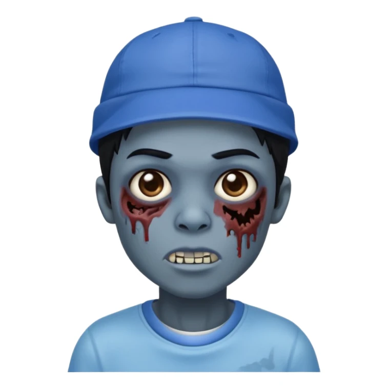 zombiede cabelo preto e boné azul sticker