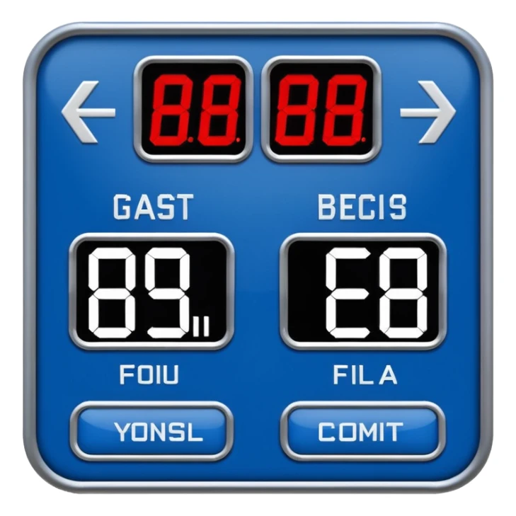 electronic score board blue (#00A3E0) and red (#F9423A) sticker
