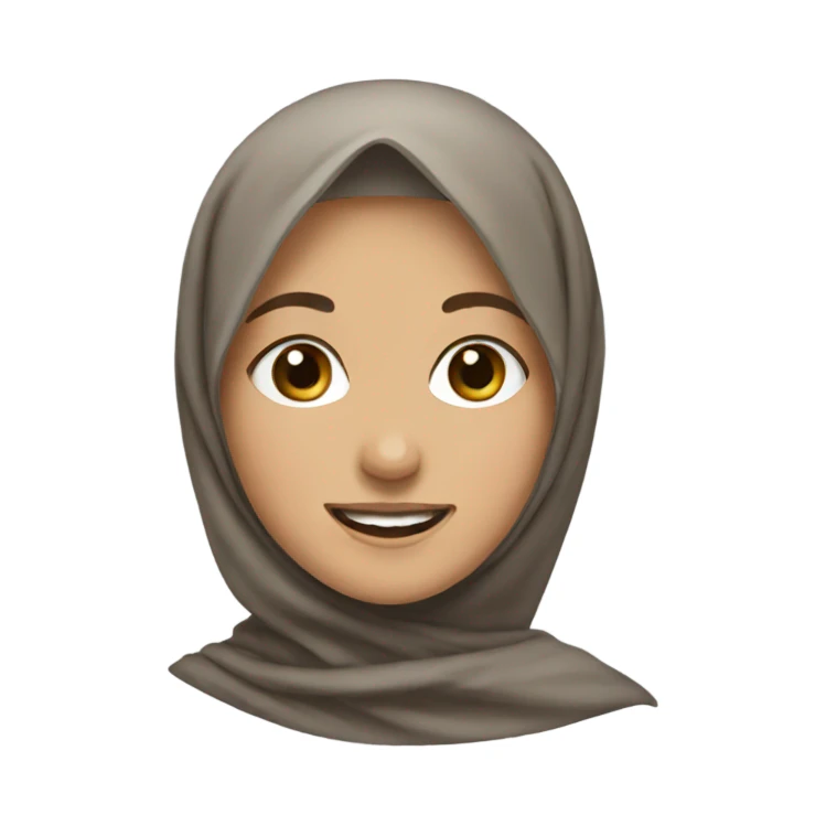 smiling girl with brown hair and hijab sticker