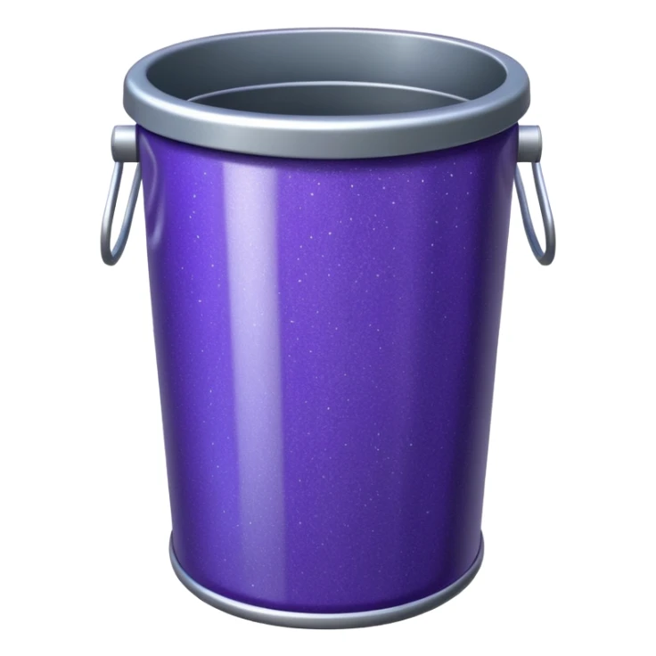 Glitter Purple and Cian  metal rubbish bin sticker