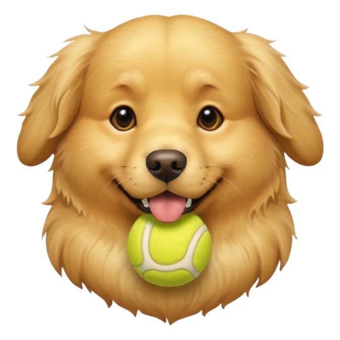 Dog with tennis ball in mouth sticker