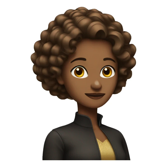 brown hair queen sticker