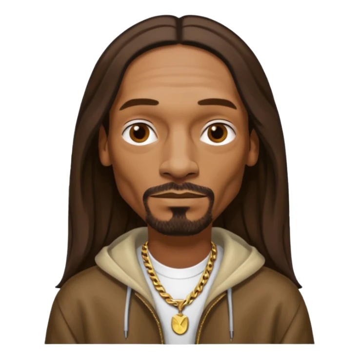 Snoop Dogg with long dark brown hair sticker