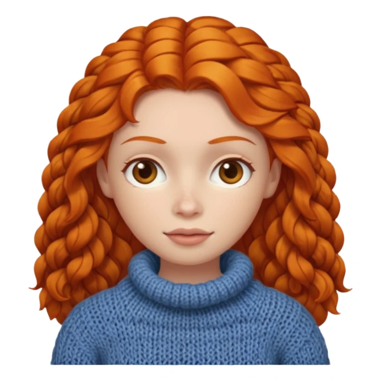 Knitted ginger woman face sticker