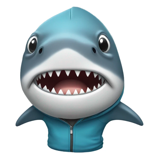shark wearing hoodie sticker