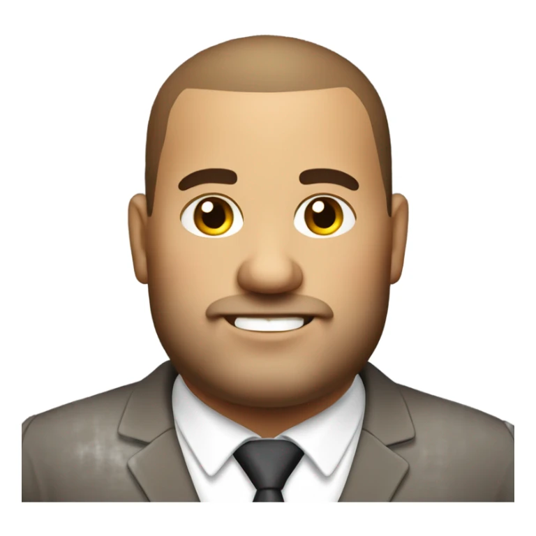 fat italian business man, with brown buzz cut and a stubbled beard. sticker
