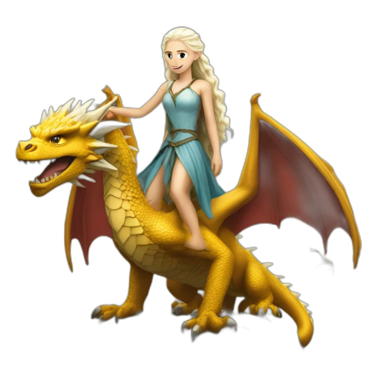 danaerys on top of dragon sticker