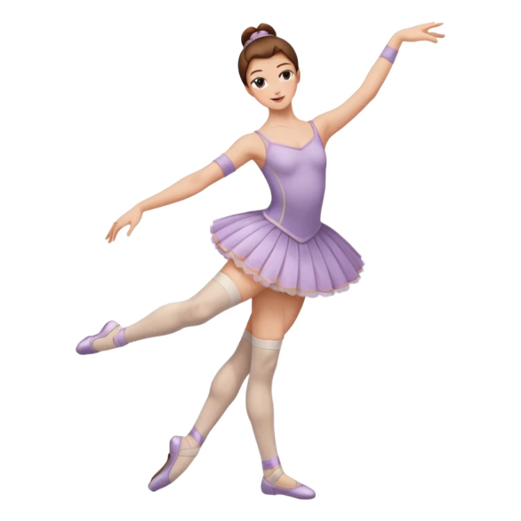 Ballet dancer in over the knee socks and brown hair sticker