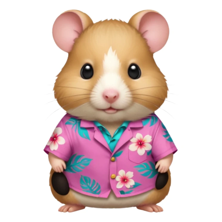 hamster, wearing pink floral aloha shirt. sticker