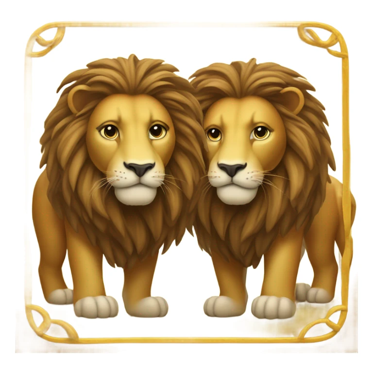 Lion with Gemini zodiac sign   sticker
