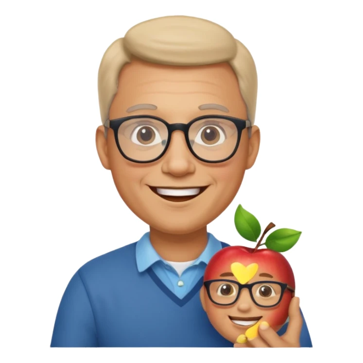 happy dad, apple emoji style, happy family sticker