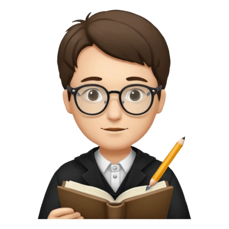 male poet writing poetry sticker