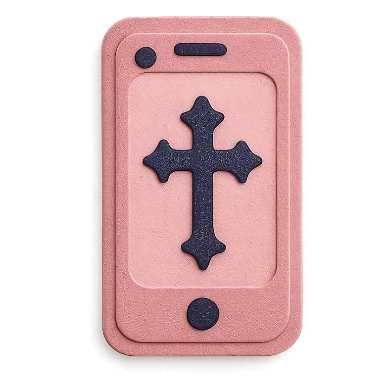 pink gothic smartphone in paper craft style sticker