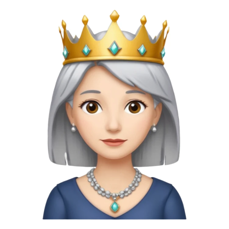 gray hair ladies with necklace and crown sticker