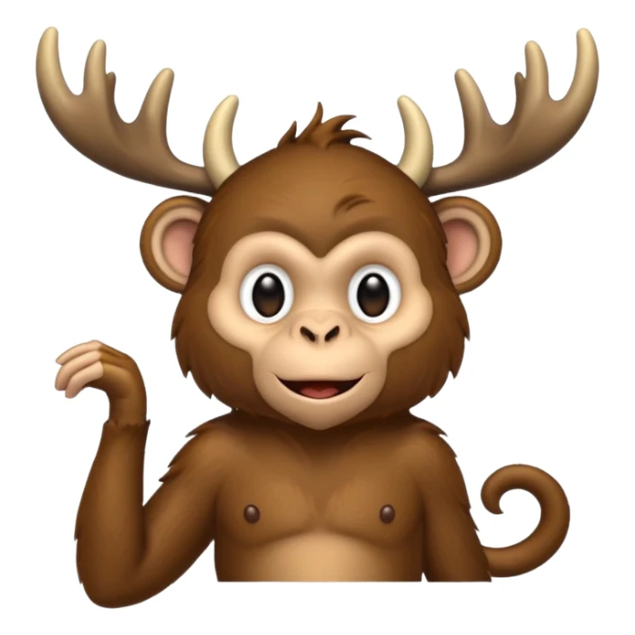 Monkey with moose horns
Add text that says. AGood Morning sticker
