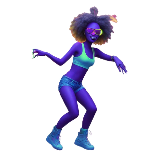 Rave party dancing neon smoking sticker