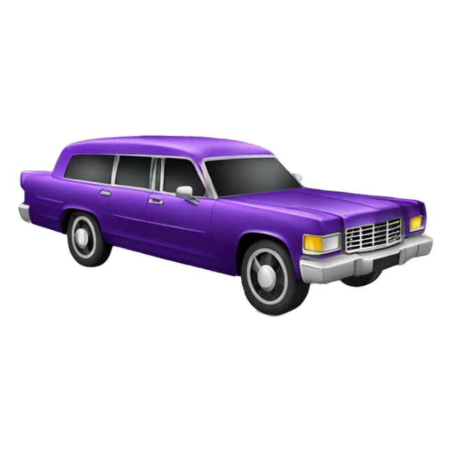 Realistic purple funeral hurse car sticker