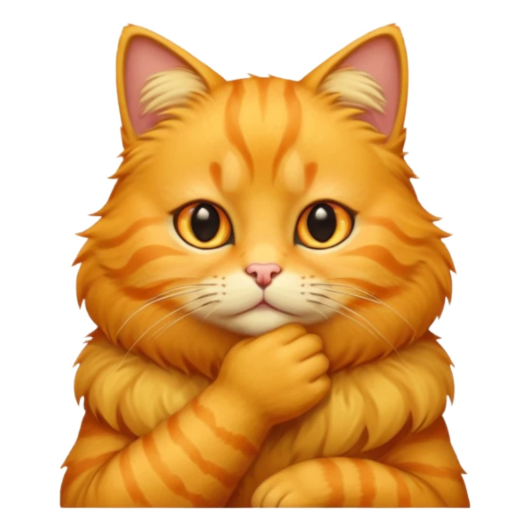 Yellow Cat holding his chin  sticker