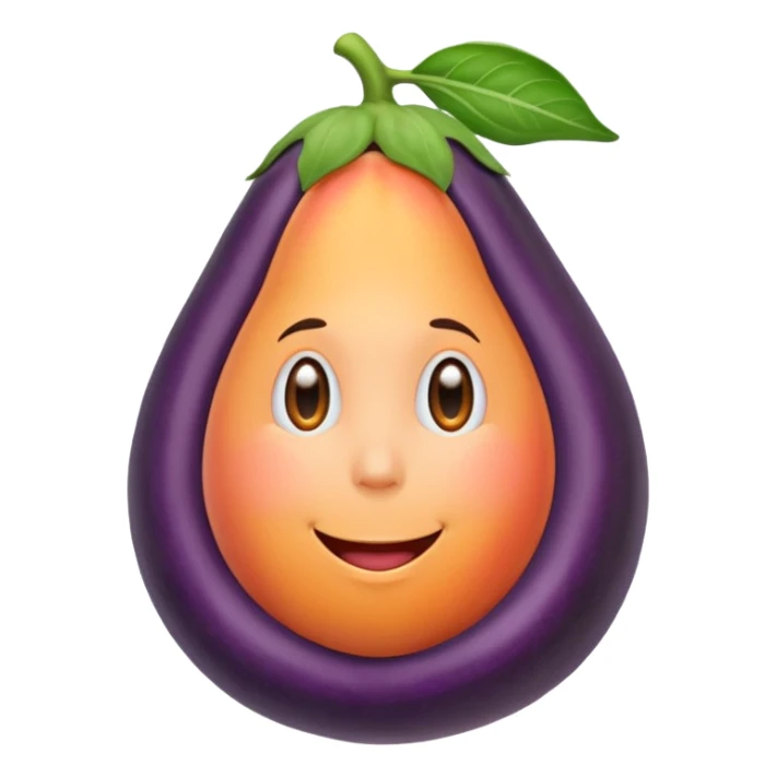 Peach in middle of eggplant  sticker