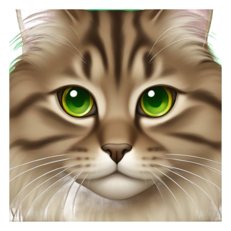  Brown siberian cat and green eyes sticker