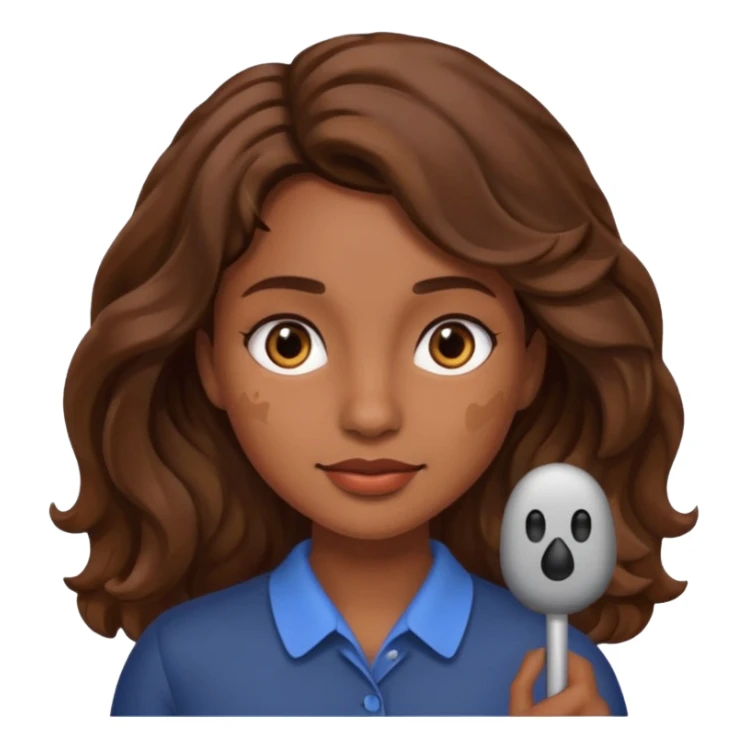 Uma mulher morena de cabelo ondulado e um sinal na bochecha sticker