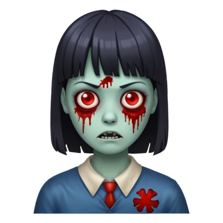pessoa zumbi com franja sticker