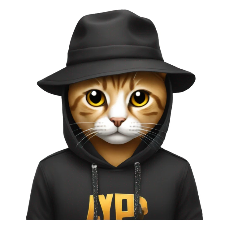 cat emoji costumed as the rapper yeat sticker