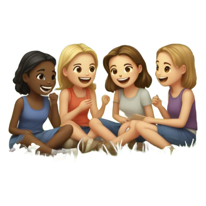 girls enjoying nature together sticker