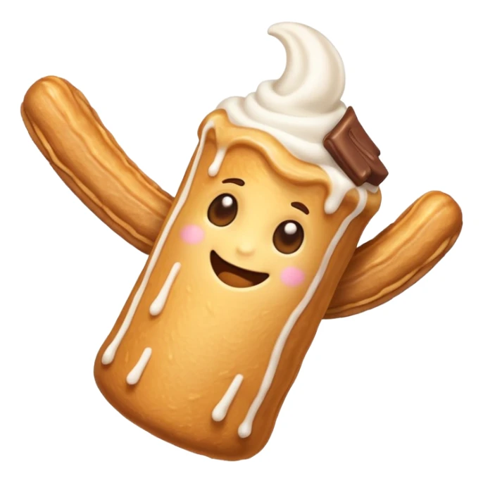 Now make, a Marshmellow churro emoji. Like, mixed together. sticker