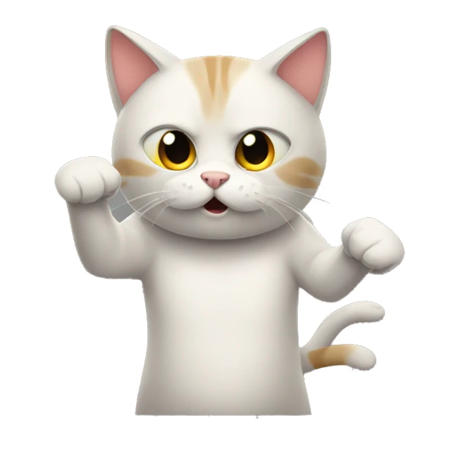 Cat telling someone to fight me sticker