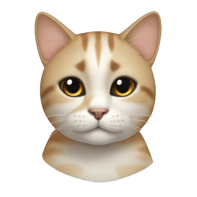 cat with black eyebrows up to where the ears begin, with a white eyebrow up to where the ears begin, and a light brown circle at the top of the head with white hair surrounding it. sticker