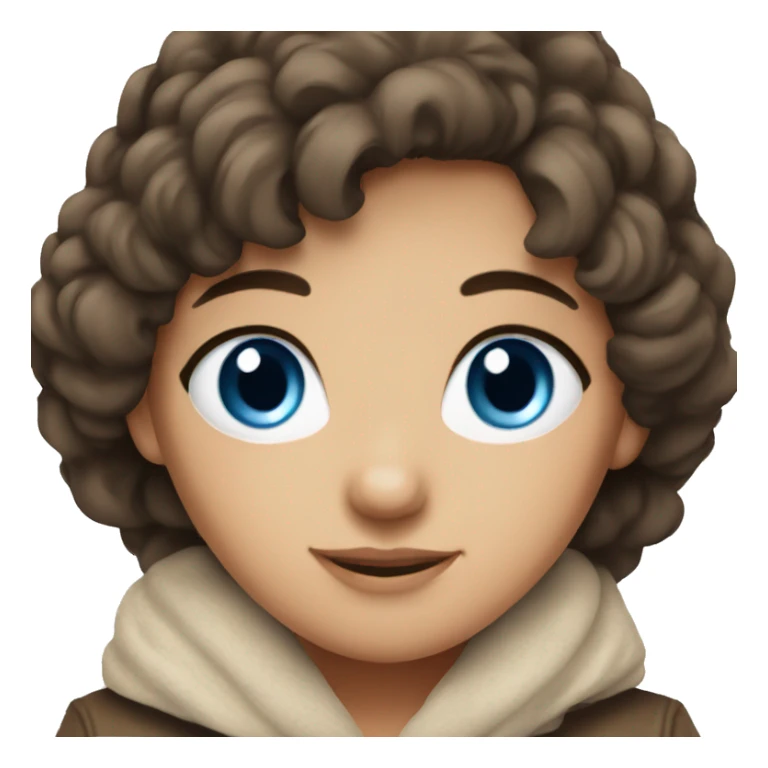 brunette blue eyed cozy girl sticker