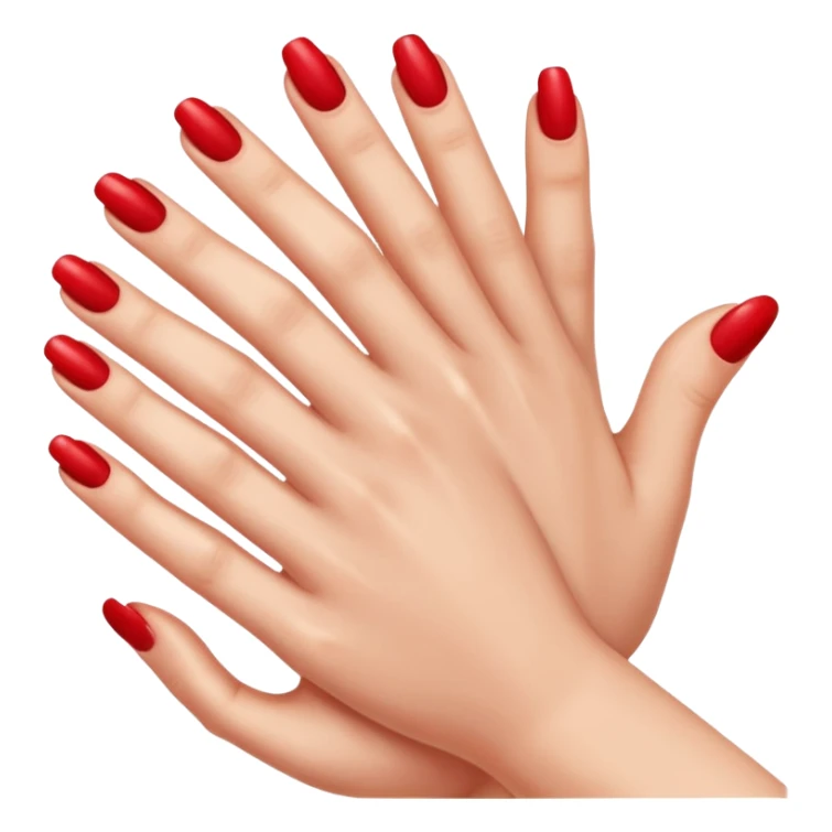 hand with bright red manicure, fingers gently curled sticker