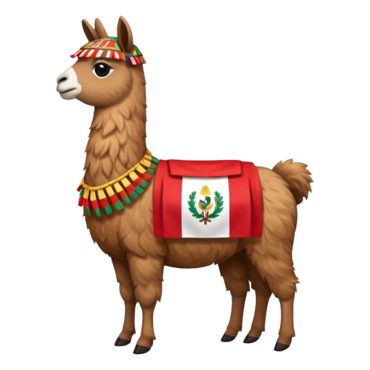 llama con la bandera de Perú sobre la espalda sticker