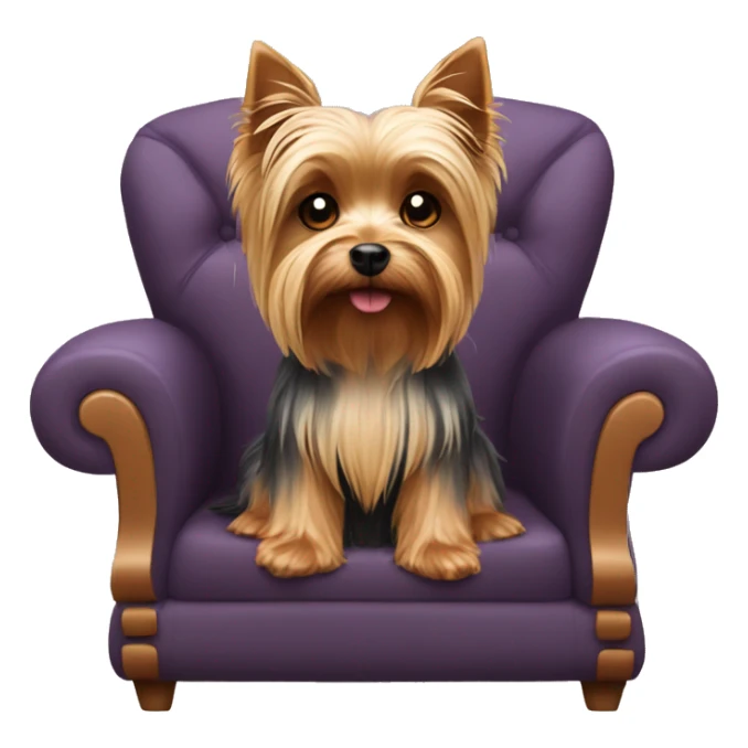 Yorkshire Terrier sitting on the couch sticker