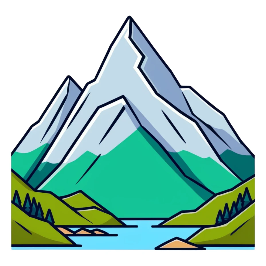 cool graphic t-shirt design with mountain landscape sticker