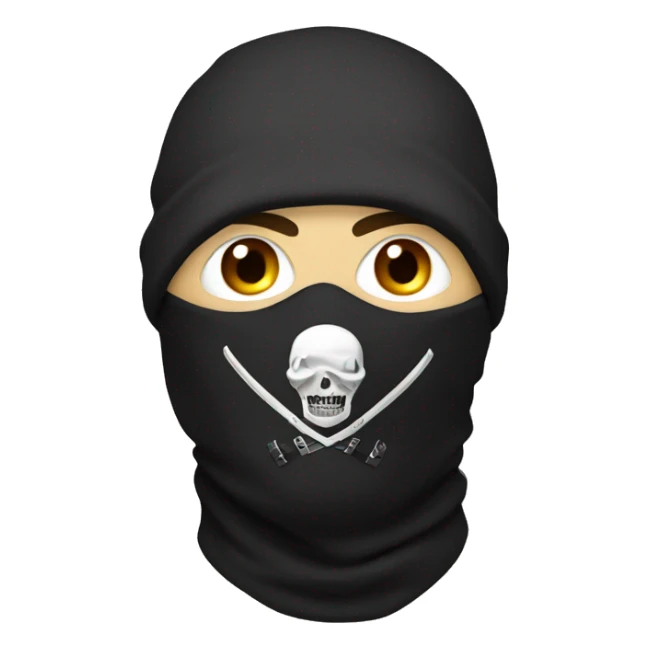 soldier with a balaclava with a skull drawn as a face sticker