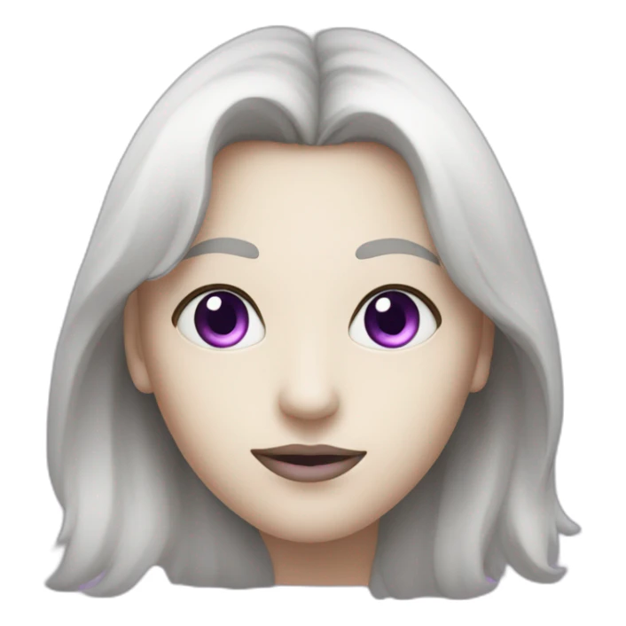 visage cœur violet et blanc dans les yeux sticker