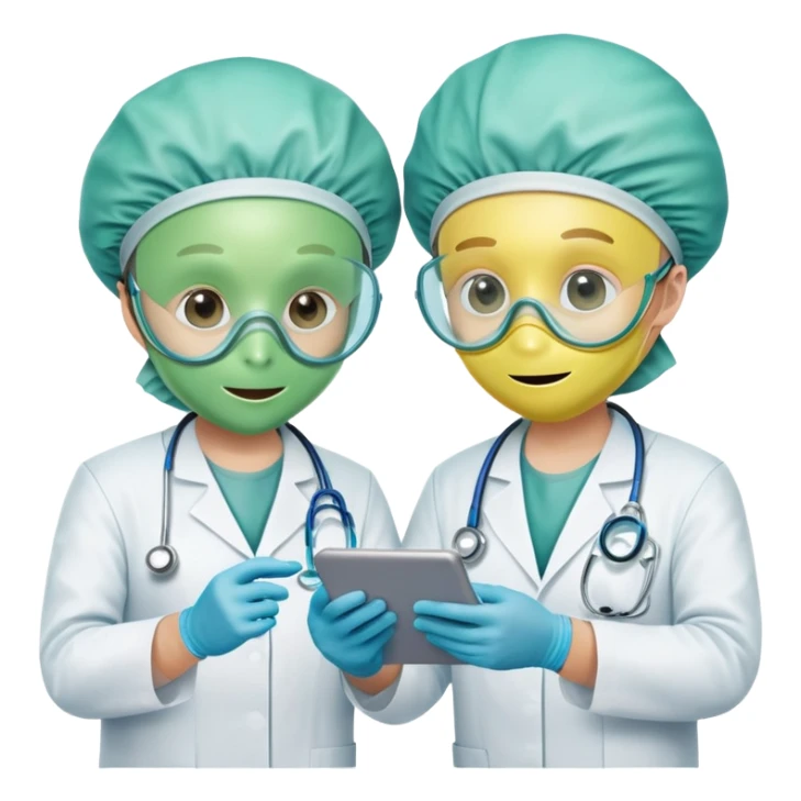 I want an emoji that reflects teamwork makes the dreamwork. Except it has to reflect doctors who look like aliens  sticker