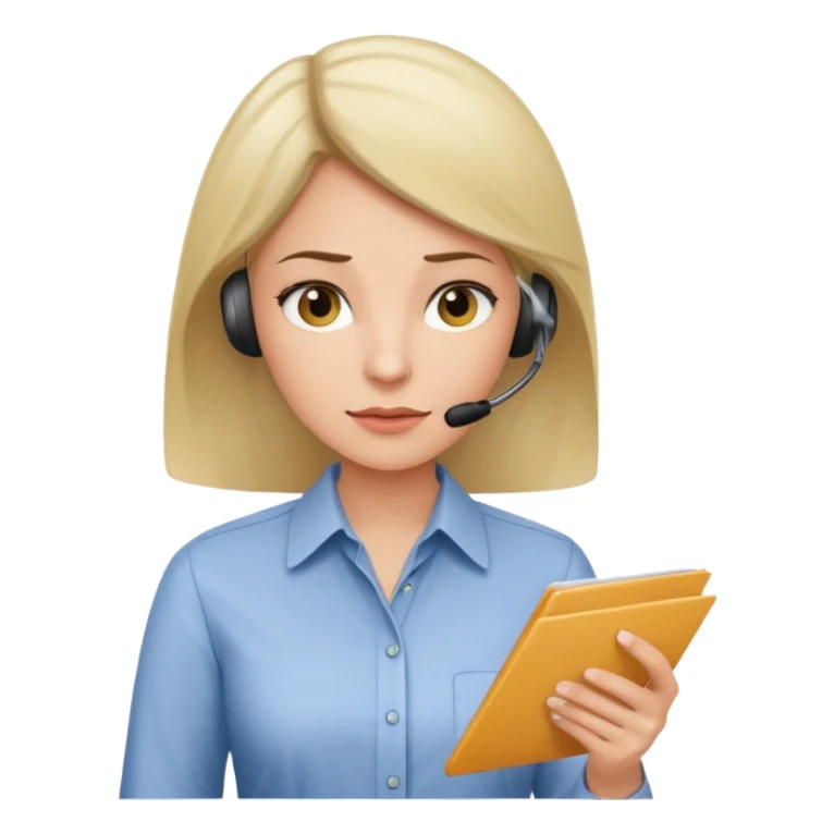 A female office worker who undertakes the work or tasks to respond to the customer's sales request, no headsets or telephones. Can you add a general office background to better set the context? sticker