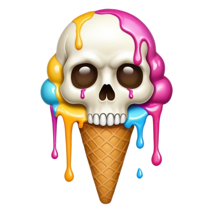 Ice cream skull sticker